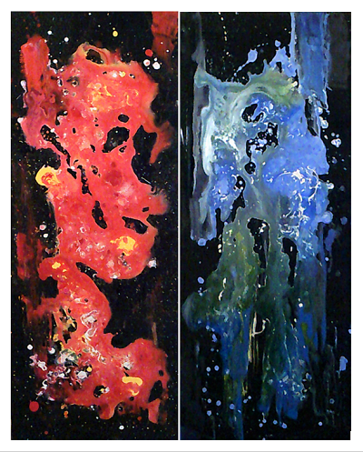 Elemental - acrylic on glass